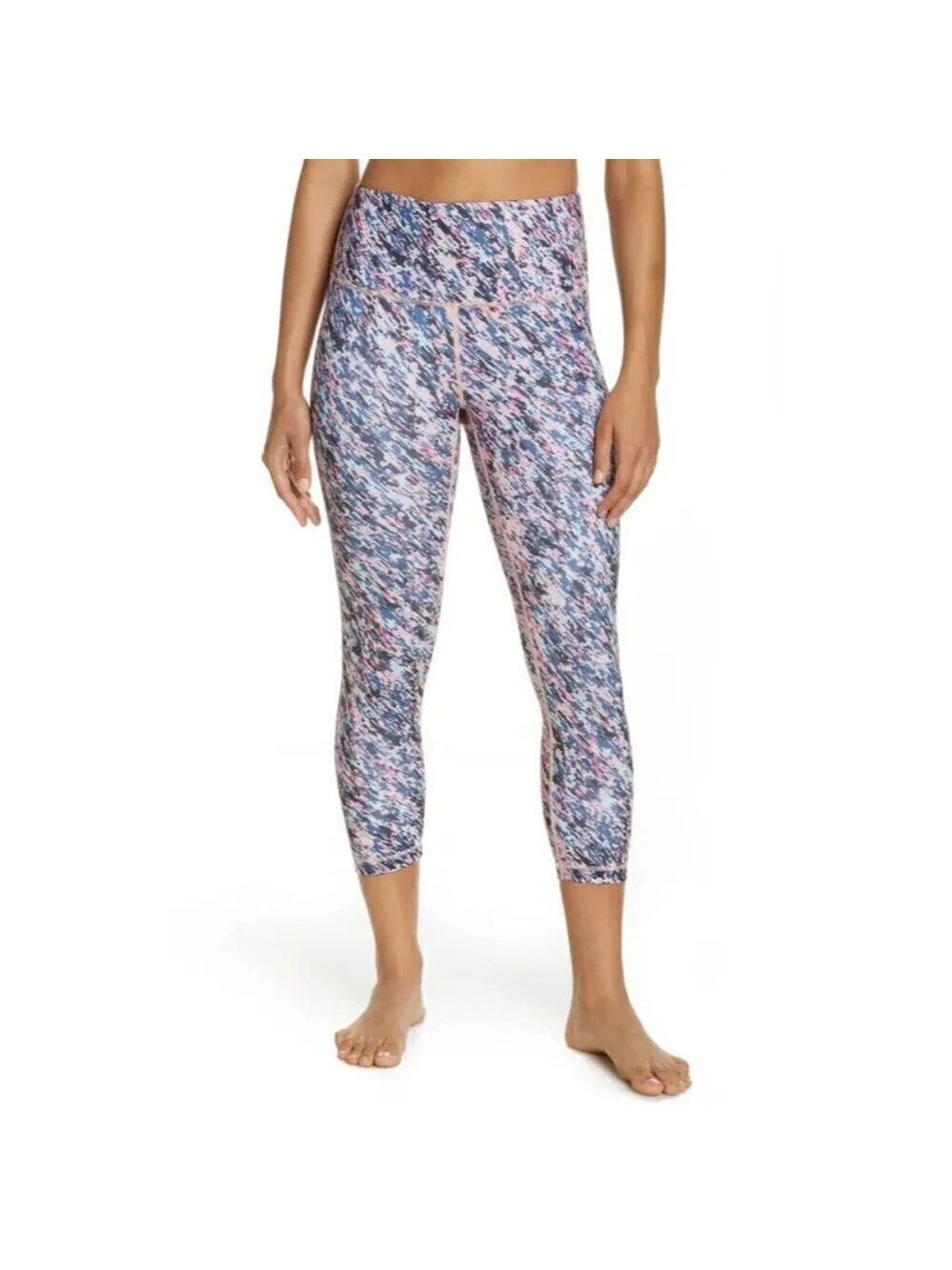 Zella BNWOT hi waist "studio lite" crop leggings pink print